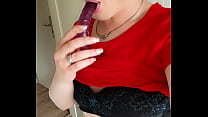 Amateur Tranny Sissy Analisa is sucking her Dildo deep at home and likes it to be a Shemale bitch