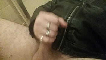 I masturbate and cum on my leather jacket