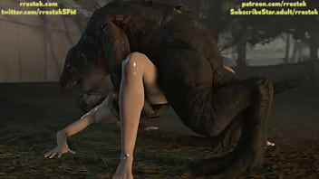 Deformiertes Monster fickt Resident Evil Zoe, 3D-Pornoanimation