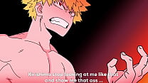 Kirishima gets turned on when he sees Bakugo naked and then he fucks him