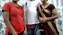 Мумбаи трахает Ашу и его невестку вместе. Clear Hindi Audio.