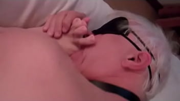 Old Grandpa Sucks A Man's Toes and Gets Fucked While Restrained and Blindfolded