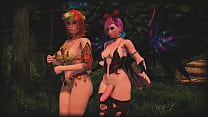 Hot Shemale Fairy Fucks Amazon in the Forest - 3D Animated Cartoon Futanari Sex