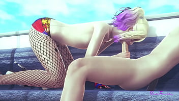 na Suicide Squad Yaoi - Observe Harley Quinn femboy skills with her hand and mouth - Sissy Japanese Asian Manga Anime Game Porn Gay