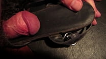 Fuck wifes black shoe with cumshot