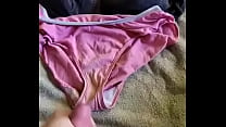 Bbw wife gets painties and bra cummed on