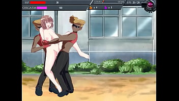 Hot woman having sex with men in Orgafighter adult hentai game