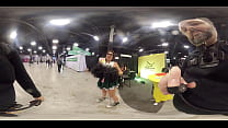 360 degree VR Video of upskirt booty of Bikini Thug at EXXXotica NJ 2021