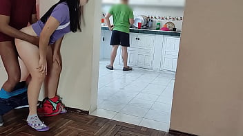 What a whore is my friend's wife, she sucks my dick while he is cooking and can't see us, he likes to be a cuckold and his wife is very rich, I will break his ass