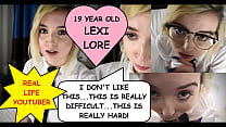 Реальная жизнь Youtuber 19-летняя Лекси Лор "Мне это не нравится ... Это действительно сложно ... Я думала, ты сказал, что мне просто пришлось лизать стороны!" показывает свои подтяжки и грязно говорит, пока отсасывает грязному старику Джо Джону