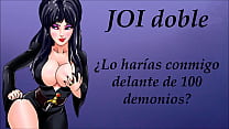 Double JOI. Sex with demon woman. Orgasm and throat sounds.