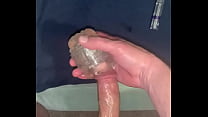 Solo Male edging and cumming with a fleshlight quickshot