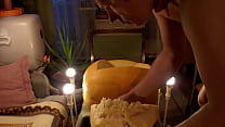 Halloween pumpkin altar making & anal BB FF fucking