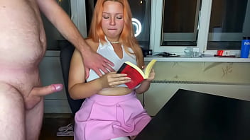 redhead whore likes to suck instead of reading