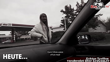 Skinny blonde german Milf with small tits during a public fuck date