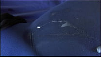 Blaue Strumpfhose ficken und abspritzen