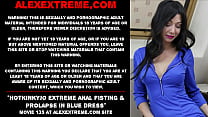 Hotkinkyjo экстремальный анальный фистинг и пролапс в синем платье