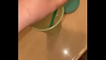 Pissing in a cup like a nasty whore