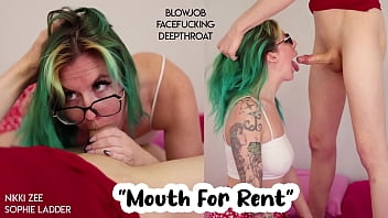 Green Hair Girl With Glasses Facefucked By Trans Girl Facial