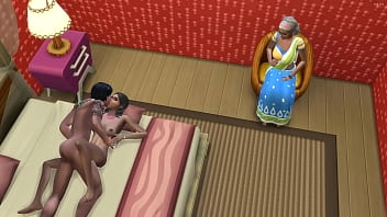 インド人の母親は、彼女が仕事をしていると信じてセックスをしている義理の兄弟を捕まえ、彼女は彼らに最後までセックスを続けることを強制しました-法律上のデジの母親