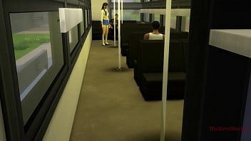Sims 4, universitaria japonesa manoseada y follada sin piedad en el autobús