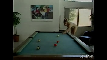 Sexy Blonde Enjoys Anal over the Pool Table