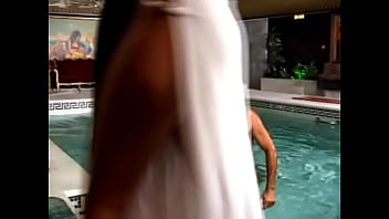 Un uomo con una bella piscina coperta assume una ragazza in un bordello per scopare