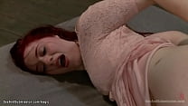 Bound redhead spanked and fucked