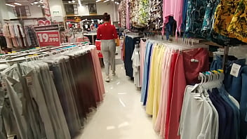 I chase an unknown woman in the clothing store and show her my cock in the fitting rooms