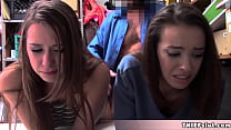 Two cute brunette teen busted as thiefs