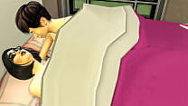 Японская мачеха и девственный пасынок делят одну кровать в номере отеля в командировке