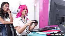MissSexBot.com - Win all your valontat games with this hot Gamer Sexbot Jazmin Luv while you fuck her hitting her juicy pussy