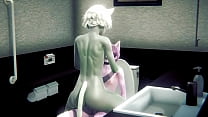 Furry Yaoi - Chico gato gris y chico gato rosa sexo en baño público - Sissy crossdress Japonés Asiático Manga Anime Película Juego Porno Gay