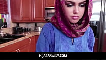 HijabFamily - Middle Eastern cutie fucking creampied by big American cock