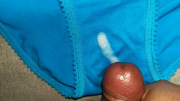 I came in my friend's used blue panties