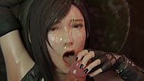Tifa from Final Fantasy Sucking Cock (3d Hentai)