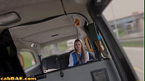 College uniform babe pussyfucked in the cab outdoor