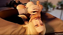GIANTESS VORE Blowjob - GIANT FEMDOM - Garota loira gostosa chupando o pau de um cara - 3D Hentai - Full HD MP4 1080p