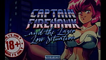 Captain Firehawk and the Laser Love Situation [ Hentai Games PornPlay ] Ep.1 desnudando a una monstruosa alienígena gigante con traje de látex rojo
