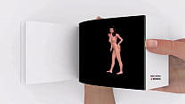 Flipbook animation of a cute girl posing sexy pose