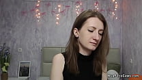 Brunette amateur shows boobs on live webcam show