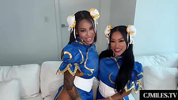 Chun-Li Reloaded - Fuckfest FFM Threesome With Big Cock Stud