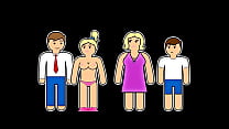 ティーンの義妹がパンティーで継兄に跨る