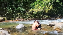 I fucked my girlfriend in the river while we were bathing