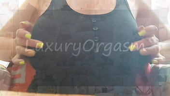 Excited student couldn't stand it and started to excite her big tits in front of the camera - LuxuryOrgasm
