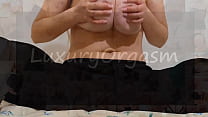 Young student in black pants and big tits spread her legs in front of the camera and started to excite her nipples - LuxuryOrgasm