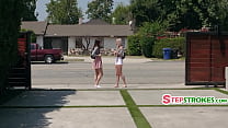Petite Teen Blonde Teen Lets Stepbro Fuck Her Infront Of BFF So She Gets Horny & They Have A Threesome