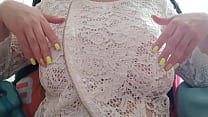 My cute stepsister with big tits locked herself in a room and started to excite her nipples - LuxuryOrgasm