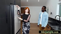 Busty Redheaded MILF and Her Stepdaughter Share Stepson's Big Black Cock