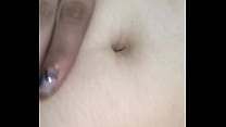 Sexy flirt with her navel